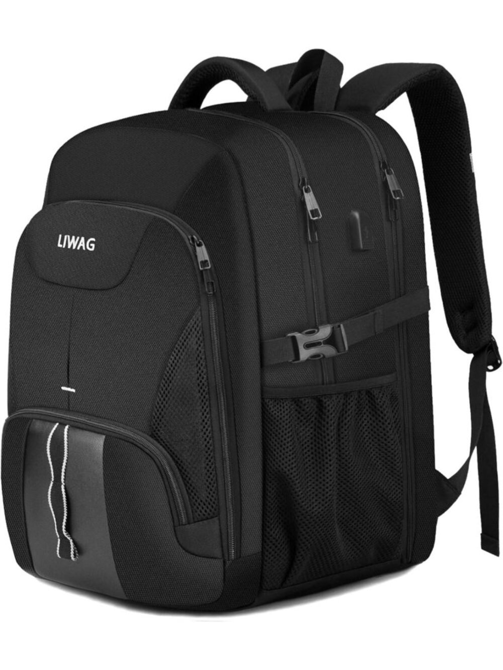Extra Large Water Resistant 50L Travel Laptop Backpack with USB Port